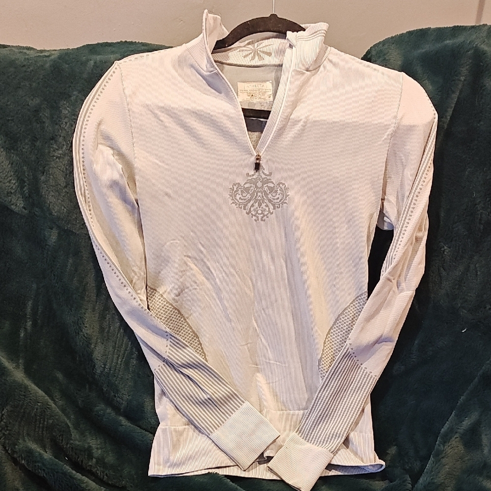Athleta White Long Sleeve Tee